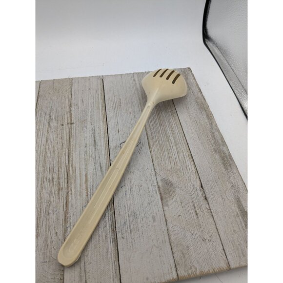 Vintage Unbranded Beige Slotted Nylon Plastic Serving Spoon USA 11 3/4" - Picture 4 of 9